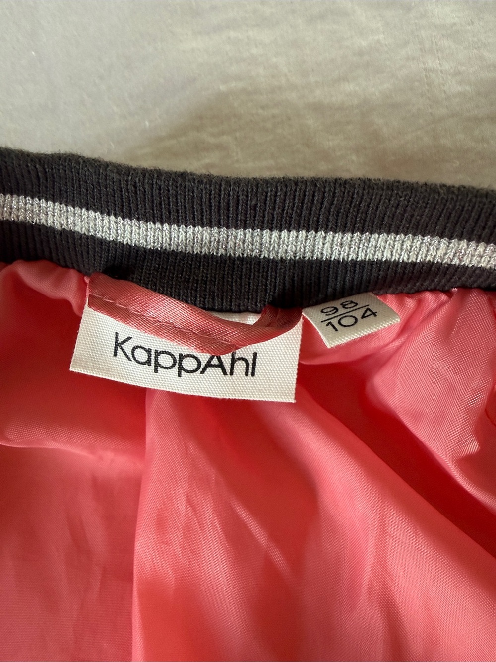 KappAhl Kids Satin Bomber Jacket in Pink & grey - Picture 4 of 5